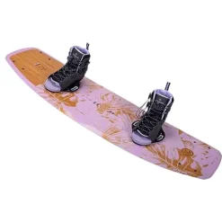 Hyperlite Prizm Womens Wakeboard 134 W/Syn Bindings Pink/Wood Grain 134cm/(4-8.5)