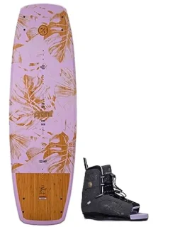 Hyperlite Prizm Womens Wakeboard 134 W/Syn Bindings Pink/Wood Grain