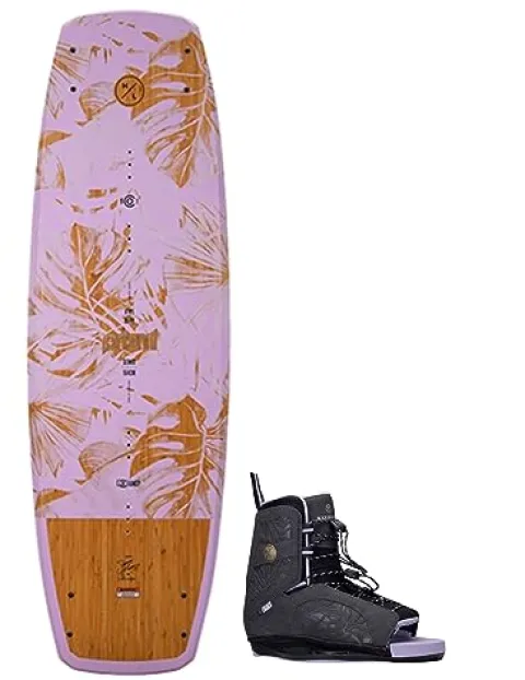 Hyperlite Prizm Womens Wakeboard 134 W/Syn Bindings Pink/Wood Grain