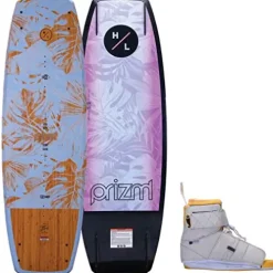Hyperlite Prizm Womens Wakeboard 139 W/Viva Bindings Blue/Wood Grain 139cm/(8-11)