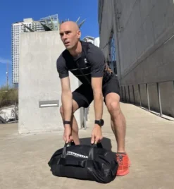 HYPERWEAR Adjustable Sandbag Workout Bag with SandBell Kettlebells LG 160lb Red