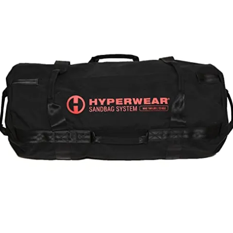 HYPERWEAR Adjustable Sandbag Workout Bag with Filled Sandbells LG 160lb Assortment – Red