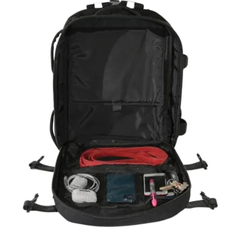 HYPERWEAR Hyper Ruck Backpack – 3 Rucking Plates/Laptop Sleeves – Weight Vest Fitness Day Pack, 20L Black Silver