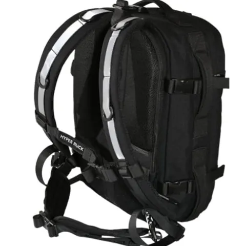 HYPERWEAR Hyper Ruck Backpack – 3 Rucking Plates/Laptop Sleeves – Weight Vest Fitness Day Pack, 20L Black Silver