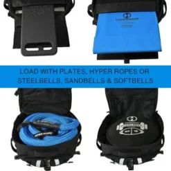 HYPERWEAR Hyper Ruck Backpack – 3 Rucking Plates/Laptop Sleeves – Weight Vest Fitness Day Pack, 20L Black Silver