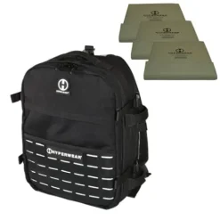 HYPERWEAR Hyper Ruck Backpack – 3 Rucking Plates/Laptop Sleeves – Weight Vest Fitness Day Pack, 20L Black Silver