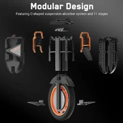 I INMOTION Inmotion V13 Electric Unicycle 22 Inch Self-Balancing EUC with 10000W Motor, 90mm Air Suspension, 124-Mile Range, 87 MPH Speed, 45° Climbing (Challenger)