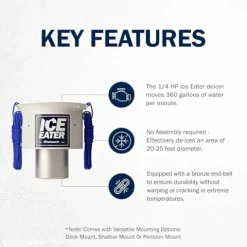 ICE EATER P250/50 Pond Deicer with 50ft Power Cord Blue