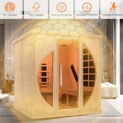 iDOTODO Far Infrared 2-Person Recliner Sauna Hemlock