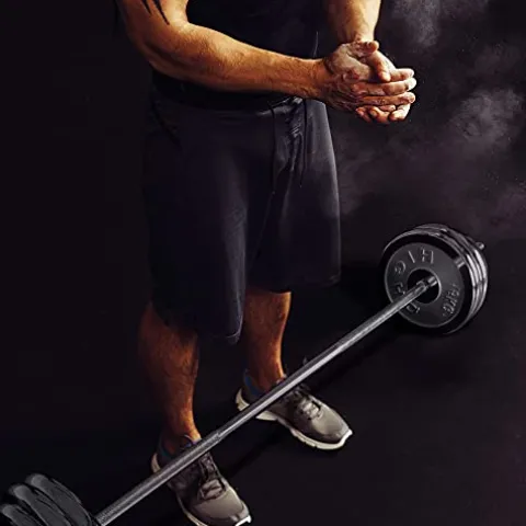 IFAST Barbell Weight Set 210 LBs Adjustable Chrome Cast Plates Squat Deadlift Home Gym – Men & Women