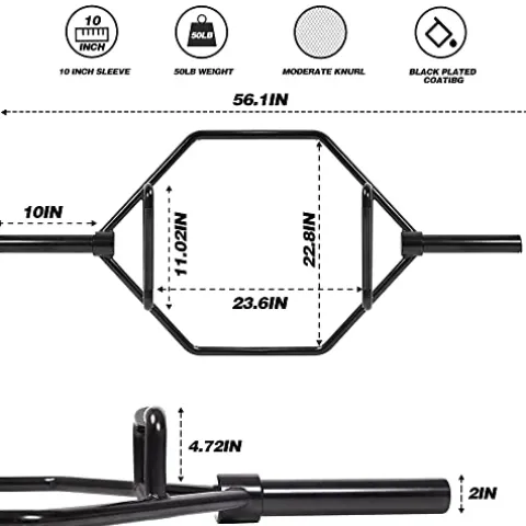 IFAST Hex Bar Weights Set Trap Bar Olympic Bumper Weight Plates Black