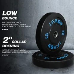 IFAST Hex Bar Weights Set Trap Bar Olympic Bumper Weight Plates Black