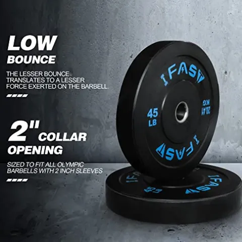 IFAST Hex Bar Weights Set Trap Bar Olympic Bumper Weight Plates Black