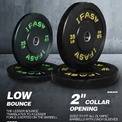 IFAST Hex Bar Weights Set Trap Bar Olympic Bumper Weight Plates Black