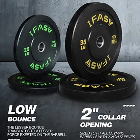 IFAST Hex Bar Weights Set Trap Bar Olympic Bumper Weight Plates Black