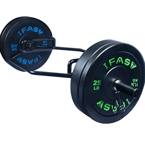 IFAST Hex Bar Weights Set Trap Bar Olympic Bumper Weight Plates Black
