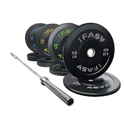 IFAST Home Gym 230LB Olympic Weight Set with 7Ft Barbell Bar