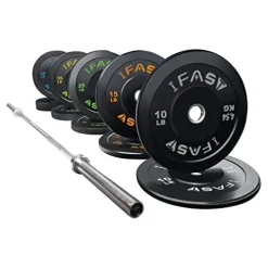 IFAST Home Gym 260LB Olympic Weight Set with 7Ft Barbell Bar