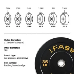IFAST Home Gym 370LB Olympic Weight Set with 7Ft Barbell Bar