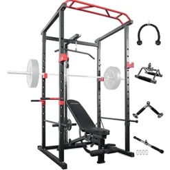 IFAST Power Cage with LAT Pull Down System & Weight Bench Cable Machine Attachments