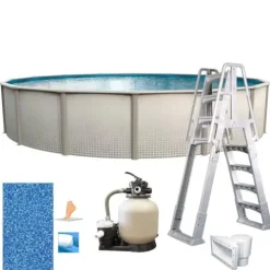 In The Swim 12′ Round Above Ground Pool Freestyle Package Multi-Colored