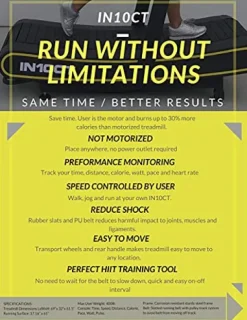 IN10CT (Intensity) Health Runner Curved Manual Treadmill