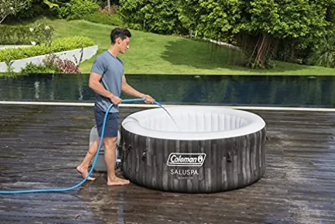 Inflatable Coleman SaluSpa Bahamas 4-Person Portable Hot Tub Blue