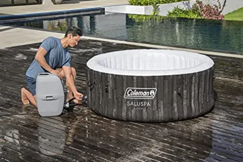 Inflatable Coleman SaluSpa Bahamas 4-Person Portable Hot Tub Blue