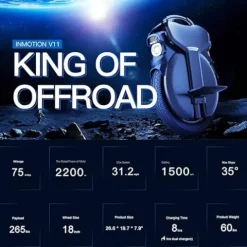 InMotion V11 Electric Unicycle with Adjustable Suspension Black