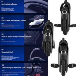 InMotion V11 Electric Unicycle with Adjustable Suspension Black