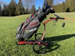 Insanity Golf Electric Golf Trolley with Remote Control Aluminum Frame Lithium-Ion Battery Slope Control Red and Black