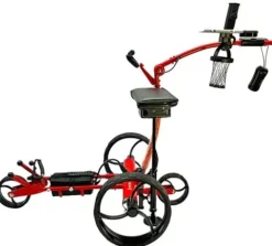 Insanity Golf Electric Golf Trolley with Remote Control Aluminum Frame Lithium-Ion Battery Slope Control Red and Black