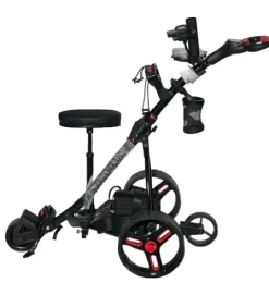 Insanity Golf Electric Golf Trolley with Remote and Seat Black and Yellow