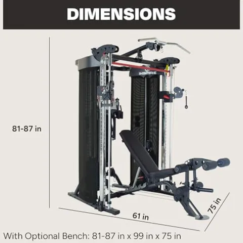 Inspire Fitness FT2 Functional Trainer & Smith Machine Station Bundle – Fully Loaded