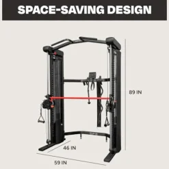 Inspire Fitness Home Gym Functional Trainer with Selectorized Smith Bar Black