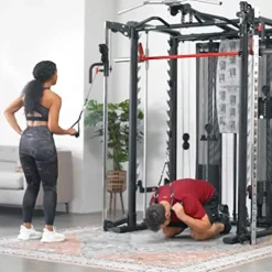 Inspire Fitness SCS Smith System – Cage System – Functional Trainer Home Gym With Smith Machine – Cable Machine – D Handles, Ankle Strap, Multi-Function Belt – Inspire SCS System (No Bench)