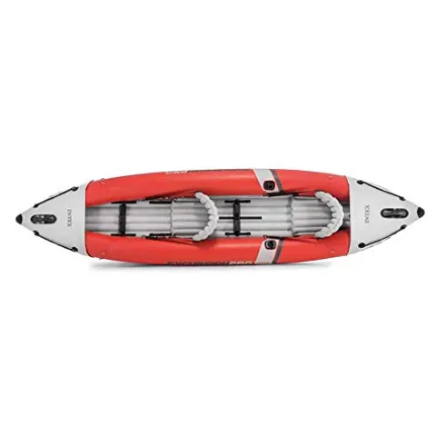 Intex 2 Person Vinyl Kayak with Oars, Pump, and 2-Person K2 Kayak with Oars and Air Pump
