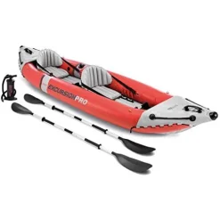 Intex 2 Person Vinyl Kayak with Oars, Pump, and 2-Person K2 Kayak with Oars and Air Pump