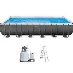 Intex Above Ground Swimming Pool Set Gray