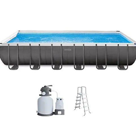 Intex Above Ground Swimming Pool Set Gray