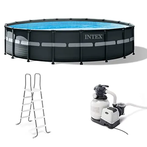 Intex Above-Ground Pool Set with Pump and Vacuum Gray
