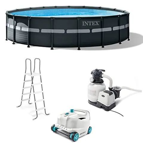 Intex Above-Ground Pool Set with Pump and Vacuum Gray