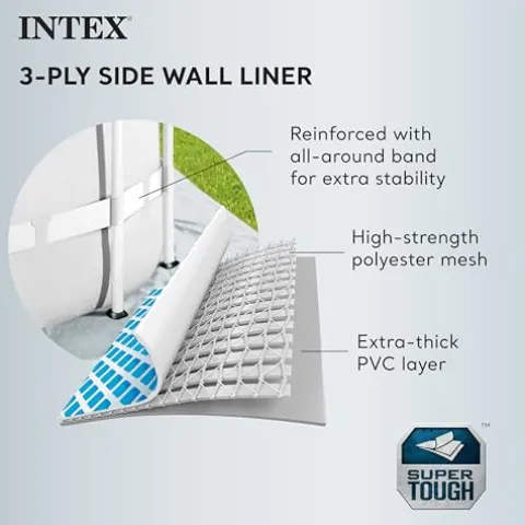 Intex Clearview Prism Frame Above Ground Swimming Pool Gray