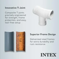 Intex Clearview Prism Frame Above Ground Swimming Pool Gray