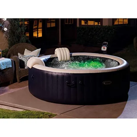 Intex 28409E PureSpa 6 Person Inflatable Portable Heated Hot Tub Spa 85-inch x 28-inch 170 Bubble Jets – 2 Pack