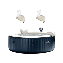 Intex 28409E PureSpa 6 Person Inflatable Portable Heated Hot Tub Spa 85-inch x 28-inch 170 Bubble Jets – 2 Pack
