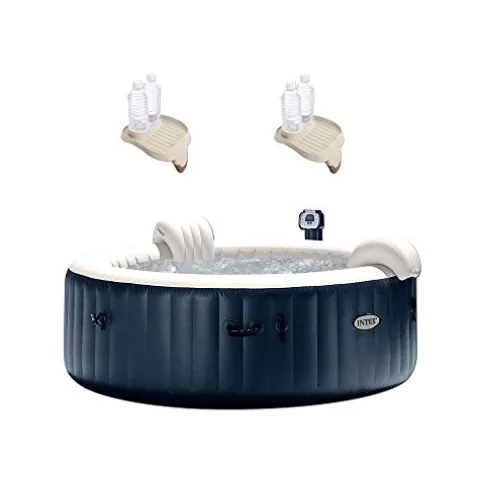 Intex 28409E PureSpa 6 Person Inflatable Portable Heated Hot Tub Spa 85-inch x 28-inch 170 Bubble Jets – 2 Pack