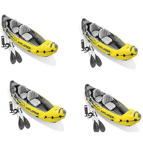 Intex Explorer K2 Kayak 2-Person Inflatable Set 4 Pack