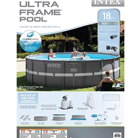 Intex 18ft X 52in Ultra Frame Pool Set with Sand Filter Pump