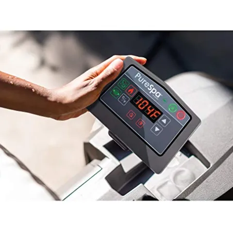 Intex Greywood Deluxe 4 Person Inflatable Hot Tub Spa Wood Grain Pattern